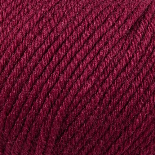 100% Merino Wool Yarn, 6-Ply Luxurious and Soft Yarn for Hand Knitting & Crocheting, 1.76 OZ/50g, 127 yds/116 Meters(Deep Red, 1 Ball) - color: Deep Red, size: 1 ball