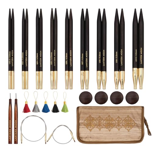 Lantern Moon Ancestry Interchangeable Circular Knitting Needle Set 4" (10cm) | 9 US Sizes (2.5 to 10) - size: Ancestry