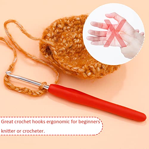 SHWAKK Crochet Hook, 4.5 mm Ergonomic Crochet Hook for Arthritic Hands | Crochet Needles, Knitting Needles with Soft Handle Beginners and Experienced Hobbyists (4.5 mm) - size: 4.5mm