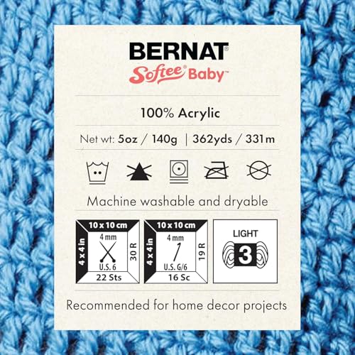 Bernat Softee Baby Yarn, 5 oz, Gauge 3 Light, Grass Green - color: Grass Green, size: 1 Pack, style: Softee Baby