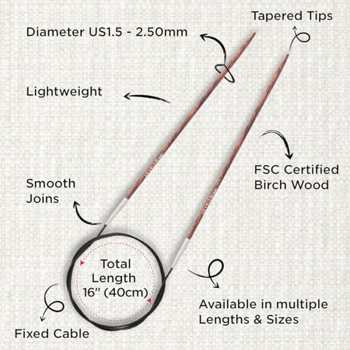 KnitPro Dreamz Fixed Circular Needles 16" (40cm) | US Size 1.5 (2.5mm) - size: US 1.5 (2.5mm)