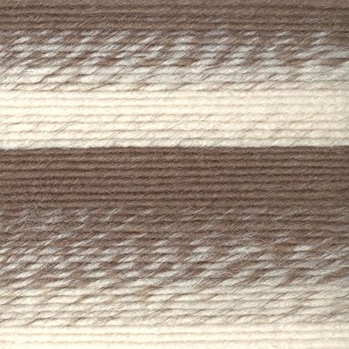Lion Brand Yarn Scarfie Bulky Yarn, Cream/Taupe, 1 Pack | Bulky Acrylic Wool Blend Knit & Crochet Fiber for Self-Striping Scarves, Colorful Cardigans, Chunky Blankets, Hats - color: Cream/Taupe, size: 1 Pack