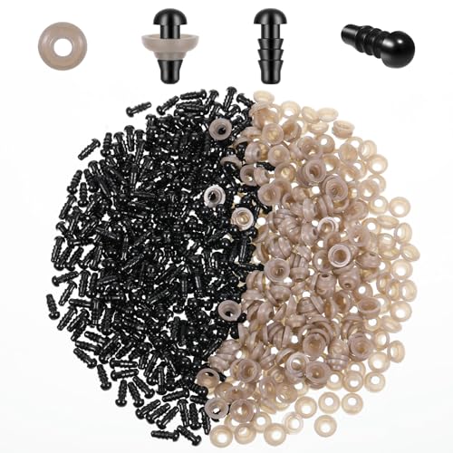 Crochet Eyes, 300 Pcs 6mm Safety Eyes for Crocheting Black Plastic Eye for Crochet Animals with Washers for Stuffed Animals Bears Doll DIY Making Decorations