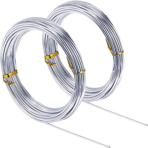 TecUnite 12 Gauge 2 mm Aluminum Craft Wire for Sculpting 65.6 ft Armature Bendable Craft Wire for DIY Jewelry Making, Floral Doll Making, Crafting