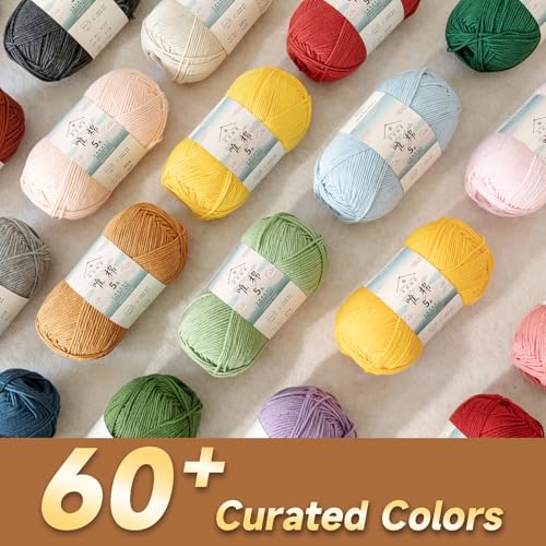 Susan’s Family Soft Cotton Yarn, 3 x 100g, 5 Ply - Steeple Gray | 60% Cotton 40% Acrylic - Soft & Durable- 438 Yards for Knitting & Crocheting - Baby Blankets, Amigurumi, Sweaters & More - color: 35#Steeple Gray