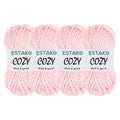 Estako Cozy Thick & Quick Yarn, 20% Wool 80% Acrylic, Baby Pink, 4-Pack | chunky, soft, hand knitting, blankets, crocheting, weight 6, 400 g, 260 yds, scarves, sweaters, hats - color: 53029 - Baby Pink, size: 4 Skeins