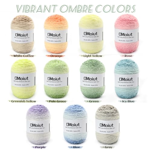 3 Pack Ombre Crochet Yarn Cake - Baby Blanket Yarn for Crocheting Soft - 20% Nylon 80% Acrylic Amigurumi Yarn - 570g/20.1oz Gradient Yarns for Crocheting &Crafts(3 Purple) - color: 3 Purple