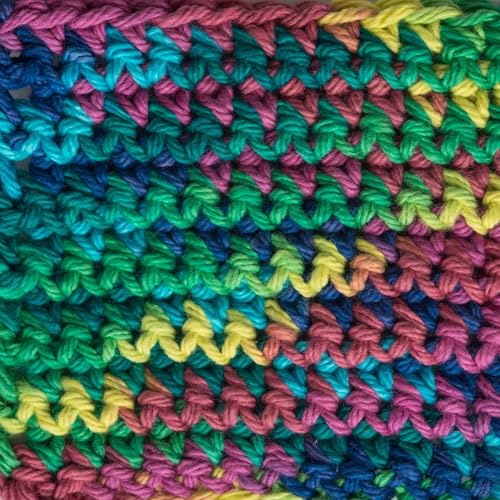 Lily Sugar'n Cream 100% Cotton Yarn 6-Pack Bundle with Bella's Crafts Stitch Markers (Psychadelic Mix) - color: Psychadelic Mix