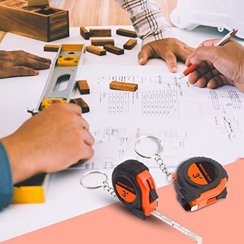 Xuhal 50 Pcs Mini Tape Measure Keychain Bulk, 3ft Retractable Favors, Orange - color: Orange