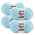 Skinny Chenille Yarn for Crocheting, #2 Blue Soft Baby Blanket Fluffy Yarn | 4 Pack of 314 Yds, 3.5 Oz Sport Fingering Weight Fine Yarn, Plush Thin Velvet Yarn for knitting Blankets, Amigurumi Yarns - color: Sky Blue