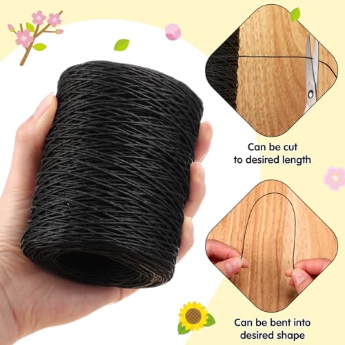 Syhood 673 Feet Floral Vine Bind Wire Rustic Craft Wire, Black | For DIY Craft Wrapping, Flower Bouquets Garland Arrangements, , Christmas Wreath Making - color: Black, size: 673 Feet