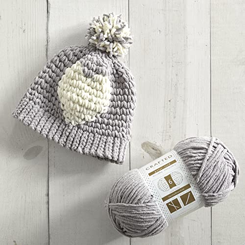 Crafted By Catherine Blanket Solid Yarn - 2 Pack (213 Yards Each Skein), Grey, Gauge 6 Super Bulky - color: Grey, size: 10.5 oz/ 2 Pack