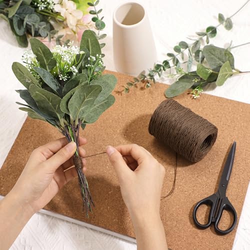 Syhood 673 Feet Floral Vine Bind Wire Rustic Craft Wire, Dark Khaki | For DIY Craft Wrapping, Flower Bouquets Garland Arrangements, , Christmas Wreath Making - color: Dark Khaki, size: 673 Feet