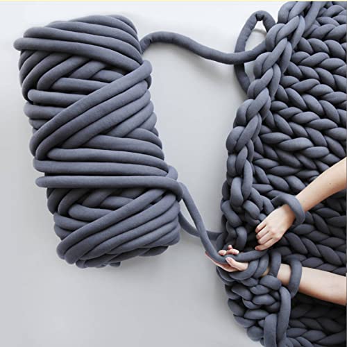 Moon Waves Chunky Yarn for Arm Knitting Crochet Making Blanket Pets House(Dark Grey) - color: Dark Grey