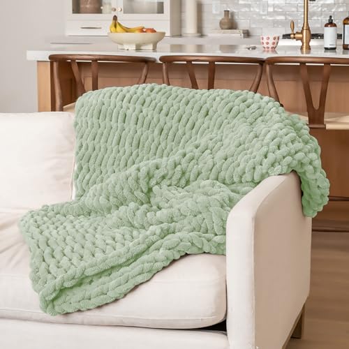 10 Pack Sage Green Fuzzy Chunky Yarn for Hand Knitting, Bulky Thick Fluffy Chenille Yarn for Crocheting, 240yds/70.5oz Jumbo Crochet Yarns, Soft Chunky Knit Blanket Yarns for Crochet - color: 10 Sage Green