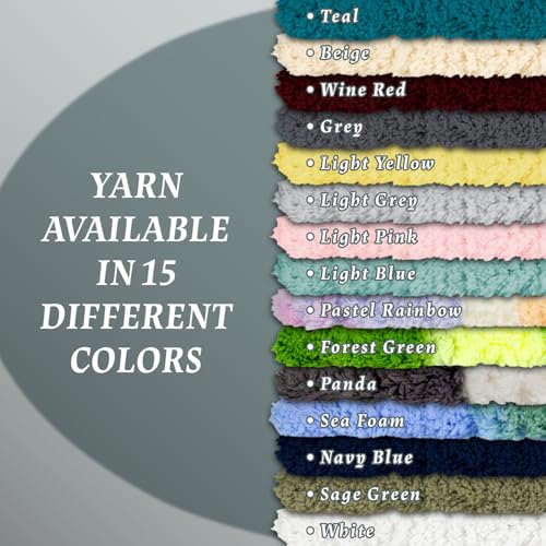 Jumbo Chunky Chenille Yarn for Hand Knitting Crochet – 8 Skeins × 8 oz (25 yds Each) Super Soft Thick Bulky Yarn for Blankets, Scarves, Cushions & DIY Crafts (Forest Green) - color: Forest Green (Chenille)