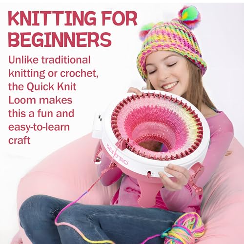 ROHSCE 48 Needles Knitting Machine, DIY Craft Kit for Adults and Kids | Circular Knitting Machine with Row Counter, Weaving Loom Round, Board Rotating Double, DIY Hats, Scarves, Socks and Crafts - color: 48 Needle Round Loom