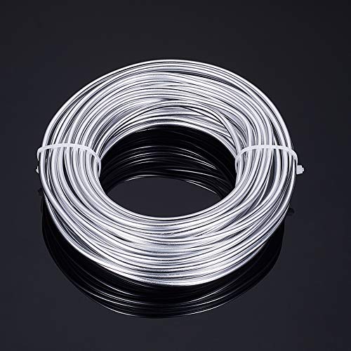 BENECREAT 52 Feet 6 Gauge Silver Aluminum Wire Bendable Metal Sculpting Wire for Bonsai Trees, Floral, Skeleton Making, Home Decors and Other Arts Crafts Making - color: Silver (6 Gauge, 52 Feet), size: 6 Gauge