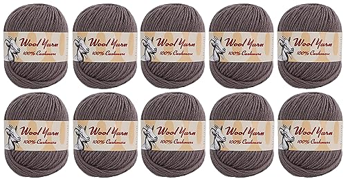 100% Cashmere Wool Yarn (Pack of 10) by Yonkey Monkey 500gr Imported Knitting Crochet (Dark Grey 18) - color: Dark Grey 18