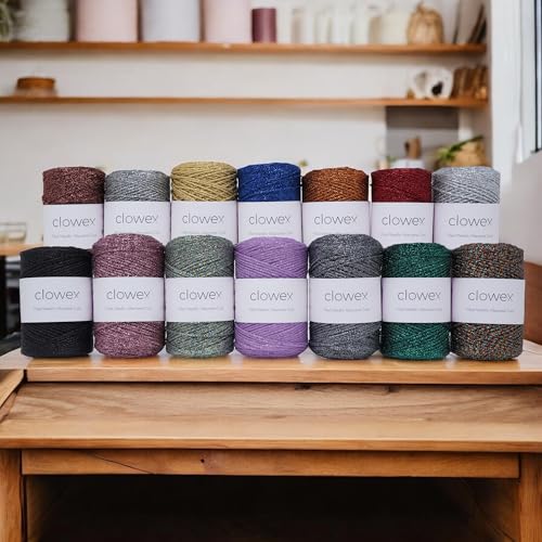 Sparkle Glitter Braided Macrame Cord 2.5mm x 820 ft, Metallic Lurex Shiny Crochet Yarn 273 yds for Bag, Purse, Runner, placemat (1, Multi Light) - color: Multi Light