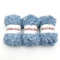 Teddy Fur Curly Yarn, 3 Skeins (150g/5.3oz Total, 15mm Thick), Chunky Faux Fur Eyelash Yarn, Super Soft Fluffy Yarn for Doll Hair Weaving, Crochet, Knitting, Amigurumi (Light Blue) - color: Light Blue