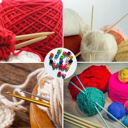 20Pcs Knitting Needle Stoppers, Needle Point Locks, Plastic Stitch Stoppers, Single Hole Spring Toggle Stopper Knitting Accessories(Circle) - size: Circle