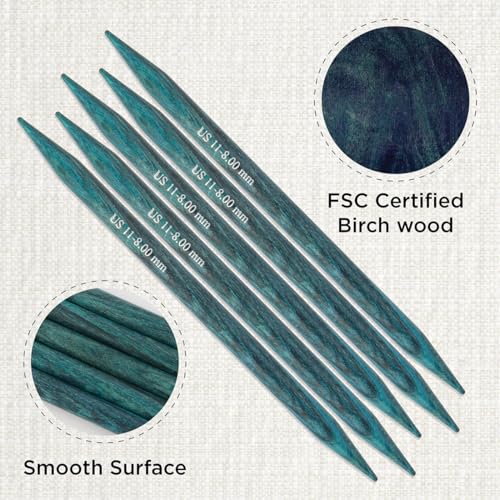 KnitPro Dreamz Double Pointed Needles 8" (20cm) | US Size 11 (8mm) - size: US 11 (8mm)