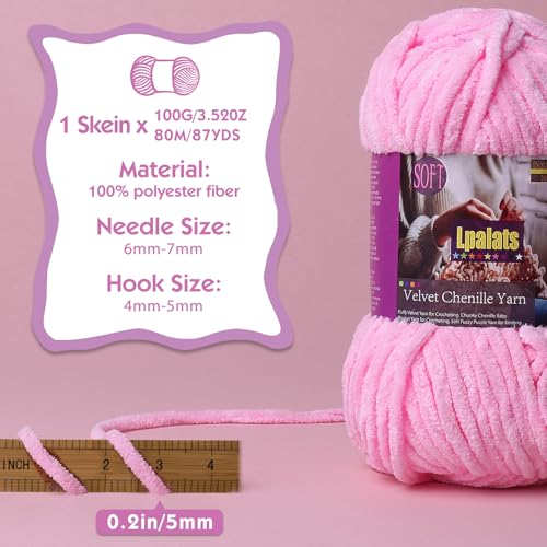 Baby Blanket Yarn for Crocheting Soft, #6 Green Super Bulky Chenille Yarn | 1 Pack of 87 Yds, 3.5 Oz Plush Chunky Yarn for Crocheting, Thick Fluffy Velvet Yarn for Crochet Knitting Blankets, Amigurumi - color: Aqua Green