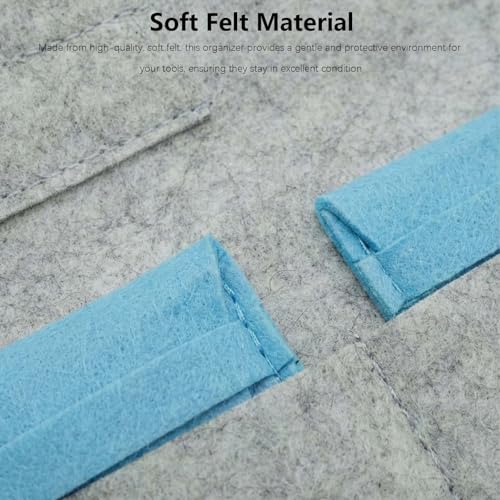 Felt Craft Tool Bag - 2 Pack Portable Knitting Needle Case with Multi-Pockets, Soft Felt Organizer for Crafters, Art Lovers, and DIY Enthusiasts