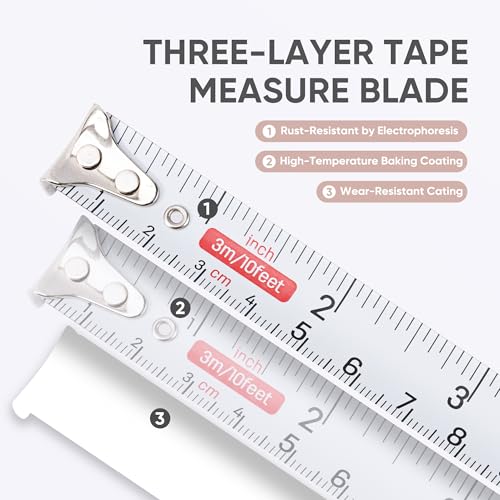 2 in 1 Tape Measure, 60in/1.5m Retractable Measuring Tape with Soft Body Measuring Tape, Dual Sided Inch & Metric, Waist Tape Measure for Body, Sewing, Tailor, Craft, Home - color: pink