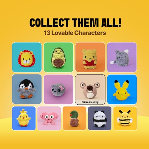THE GOOKIE Crochet Kit for Beginners - All-in-One Amigurumi Kit with Yarn, Hook, Safety Eyes, Stuffing & Step-by-Step Tutorial for Adults & Teens (Seedy) - color: Seedy