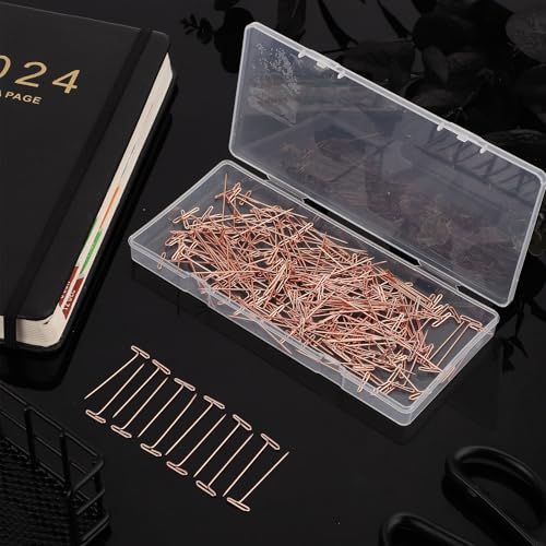 300pcs T Pins, 38mm/1.5in Stainless Steel T-Pins Straight Wig Pins Sewing Basting Pins for Blocking Knitting Crochet Quilting Projects Jewelry Modelling Crafts Making Accessories