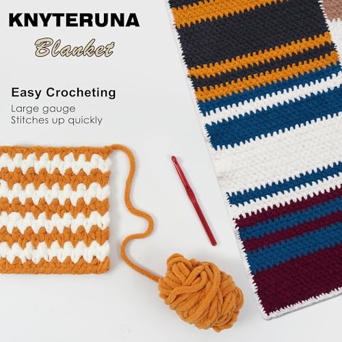 #6 Super Bulky Blanket Yarn for Crocheting - 4 Skeins(Each 10.5oz/300g, 220yds/201m), Chunky Chenille Thick Plush Big Soft Yarn for Crocheting Knitting Blankets, Mustard Yellow - color: Mustard Yellow