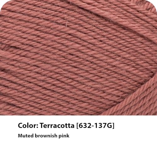 Lion Brand Yarn, Wool-Ease Recycled Crochet Yarn, Terracotta, Pink, 1 Pack | Recycled Worsted Weight Wool Acrylic Blend Knit & Crochet Fiber for Warm Blankets, Cozy Sweaters, Fall & Winter Hats - color: Terracotta, size: 1 Pack