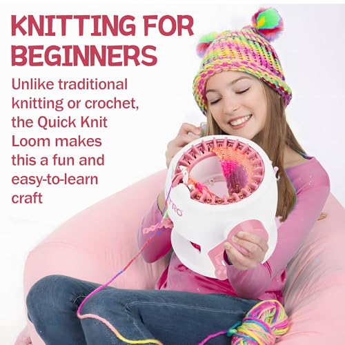 ROHSCE Sentro Knitting Machine 22 Needles with Row Counter | Built-in Row Counter, Crochet Loom Knitting Machine for Adults and Kids, DIY Crafting Kit for Hat, Scarves, Gloves, Socks - color: Penguin Hand Crank Loom