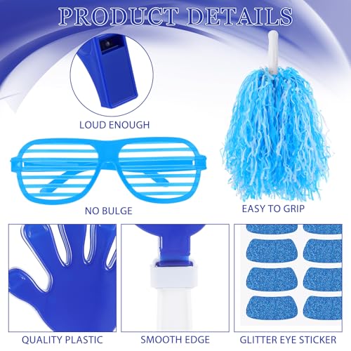 Realspring 148 Pcs Team Spirit Accessories for Sport Events - color: Blue White