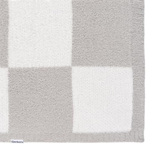 Gerber Unisex Baby Cozy Soft Silky Mink Checkerboard Grid Blanket, Tan Check, One Size - color: Tan Check