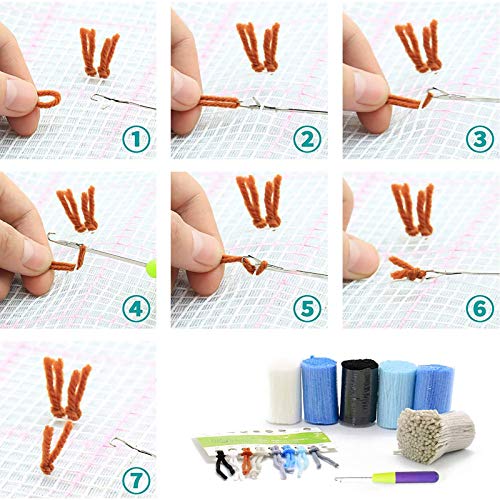 ZFFLYH Latch Hook Kits, Latch Hook Kit for Adult Beginner DIY Crochet Yarn Kits for Throw Pillow Cover Sofa Car Cushion Cover 43X43cm - color: Bird