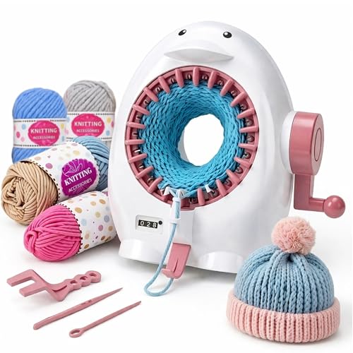 ROHSCE Knitting Machine, 22 Needles Knitting Loom Machine with Row Counter, DIY Knitting Board Rotating Double Knit Loom Machine Kit for Hat, Scarves, Gloves, Socks | DIY Knitting Board, Rotating Double Knit, DIY Craft Machines for Kids & Adults, Making H