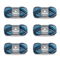 Patons Kroy Socks Sing'n The Blues Stripes Yarn - 6 Pack of 1.75oz/50g - Blended Fiber - Gauge# 1-166 Yards - Knitting, Crocheting & Crafts - color: Sing'n The Blues Stripes