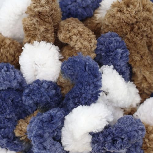 JubileeYarn Fun Finger Loops Yarn - 100g/Skein Jumbo Polyester Team Spirit - Gold Navy White - 1 Skein - color: 029 Gold Navy White, size: 1 Skein