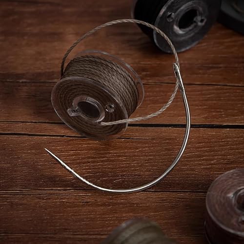 SaiDian 8Pcs Curved Needles 2" 2.5" 3" 3.5" for Carpet Canvas Seat Repair | C-Type,Stainless Steel,Smooth,Sharp,Flexible,Sturdy,Easy Threading for DIY Hand Sewing Repairing Leather Weaving Crafts