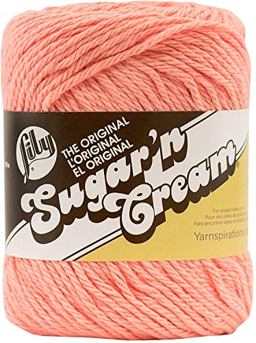 Lily Sugar'N Cream Tea Rose Yarn - 6 Pack of 71g/2.5oz - Cotton - 4 Medium (Worsted) - 120 Yards - Knitting/Crochet