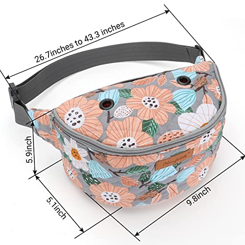 Yarn Crossbody Waist bag Small Yarn Storage Organizer for Yarn Skeins-Organizer for Crochet Hooks and Accessories - color: Flower-grey