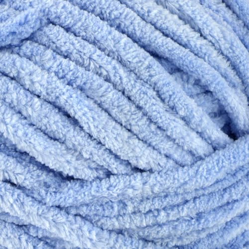 Crafted by Catherine Plush Chenille Yarn for Knitting, Crocheting and Amigurumi - 2 Pack (8.8 oz / 250g, 152 Yards Each Skein), Electric Blue, Gauge 6 Super Bulky - color: Electric Blue, size: 2 Pack