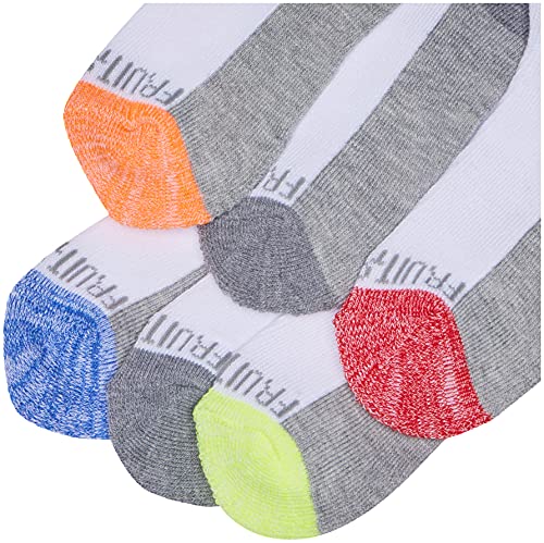 Fruit of the Loom Boys' Zone Cushion No Show Socks (10 Pack) - color: White Assort, size: 4.5–8.5