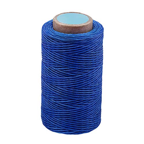 284Yards Waxed Thread for Leather, 0.8mm Waxed Linen Thread, Wax String | Waxed Thread for Bookbinding, Upholstery Thread Heavy Duty, Wax String for Leather Craft DIY/Bookbinding/Shoe Repairing - color: Blue