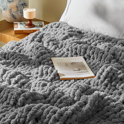Inhand Chunky Chenille Yarn for Hand Knitting,Thick Bulky Blanket Yarn for Crocheting,Soft Fluffy Yarn for Crochet Birthday Gifts for Men/Women/Beginners,8 Pack (29.5Yds/8.4oz Each),Deep Gray - color: Deep Gray, size: 8 Pack