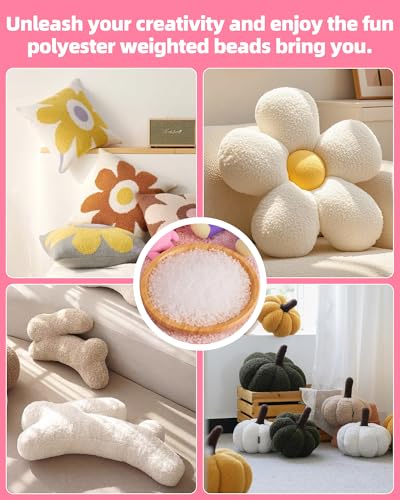 2 lb Poly Pellets Weighted Stuffing Beads,Plastic Pellets Weighted for Stuffed Animals,Poly for Bean Bags, Crafts,Doll and Blankets