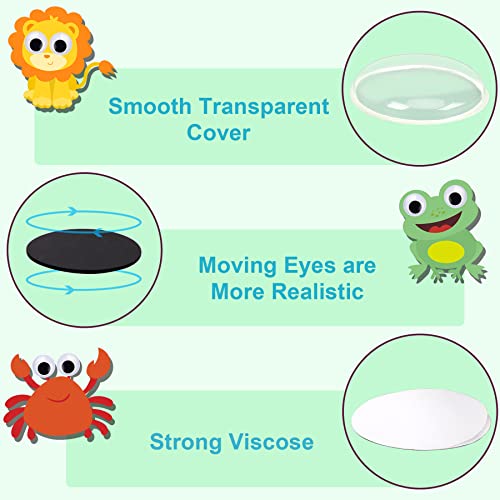 6 Pieces 0.6 Inch Googly Google Eyes, PETKNOWS Wiggle Eyes Self Adhesive Googlie Craft - size: 0.6 Inch